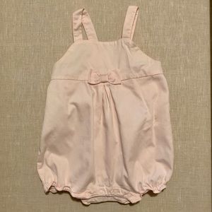 Janie and Jack pink bow Romper 6-12M